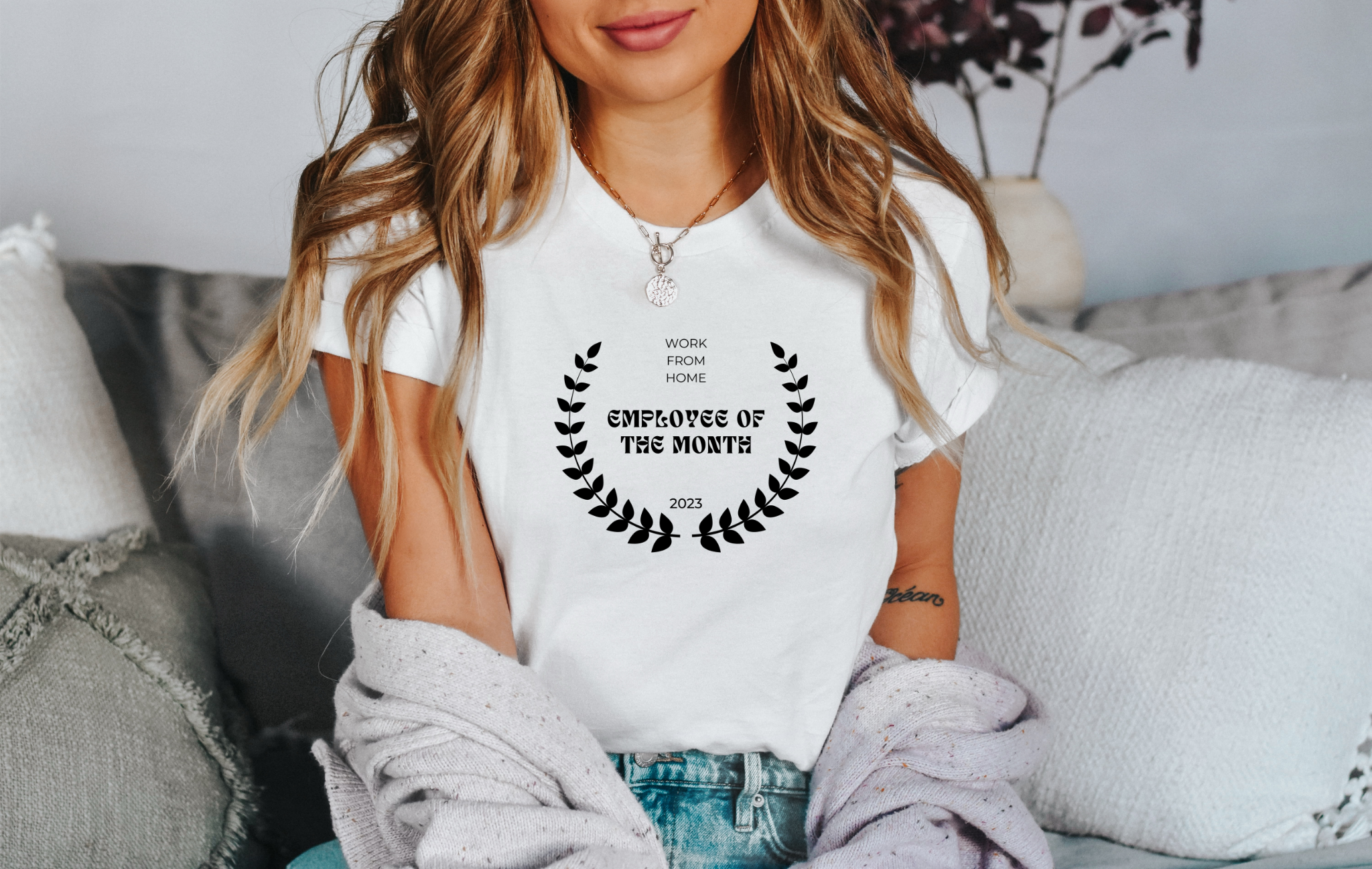 WFH Employee of the Month Funny Women's Graphic Tee