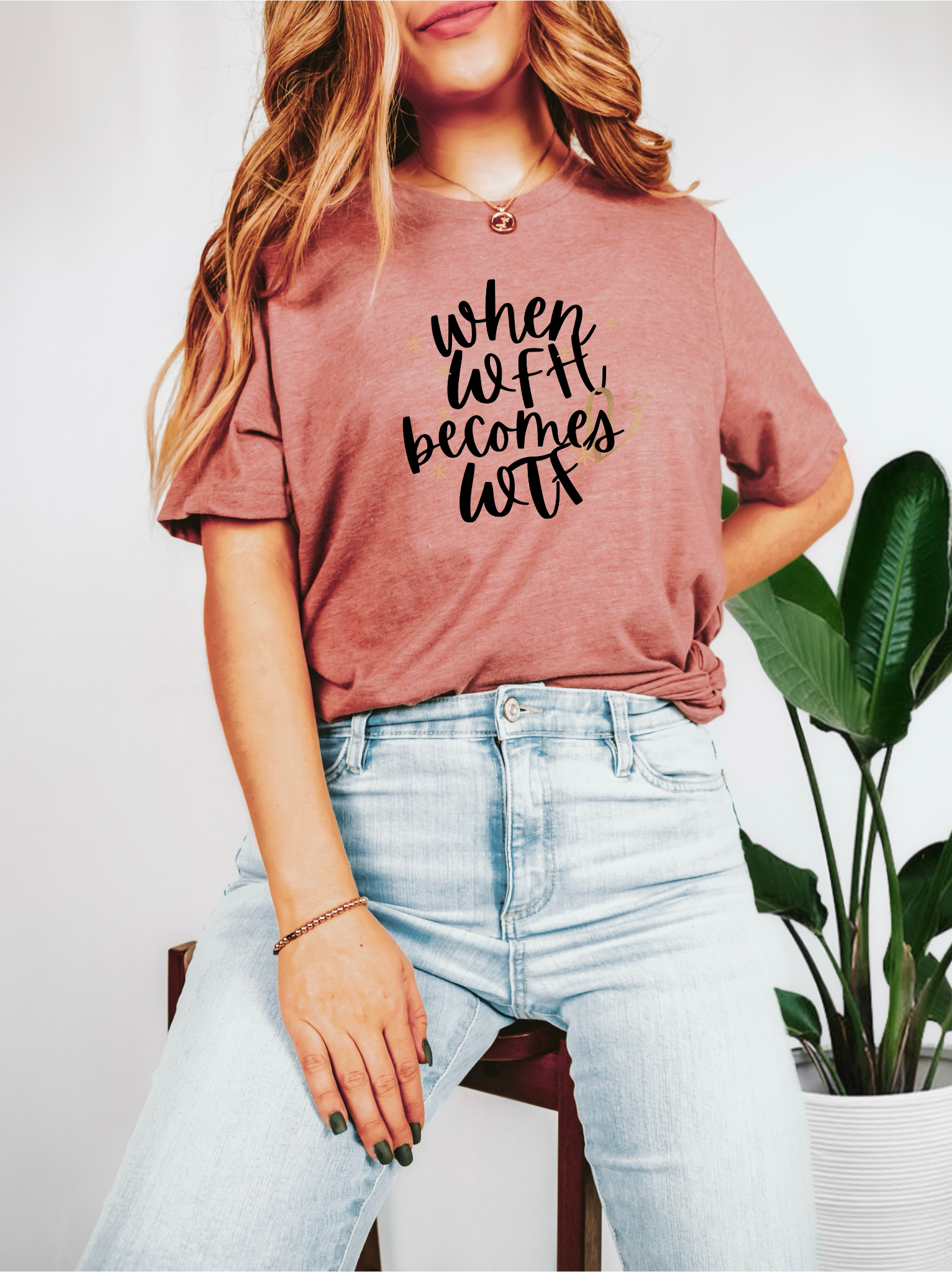 When WFH Becomes WTF Funny Women's Graphic Tee